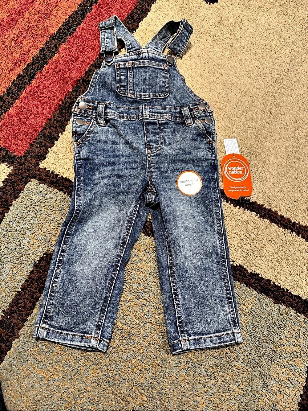Wonder Nation Baby and Toddler girl Denim Overalls